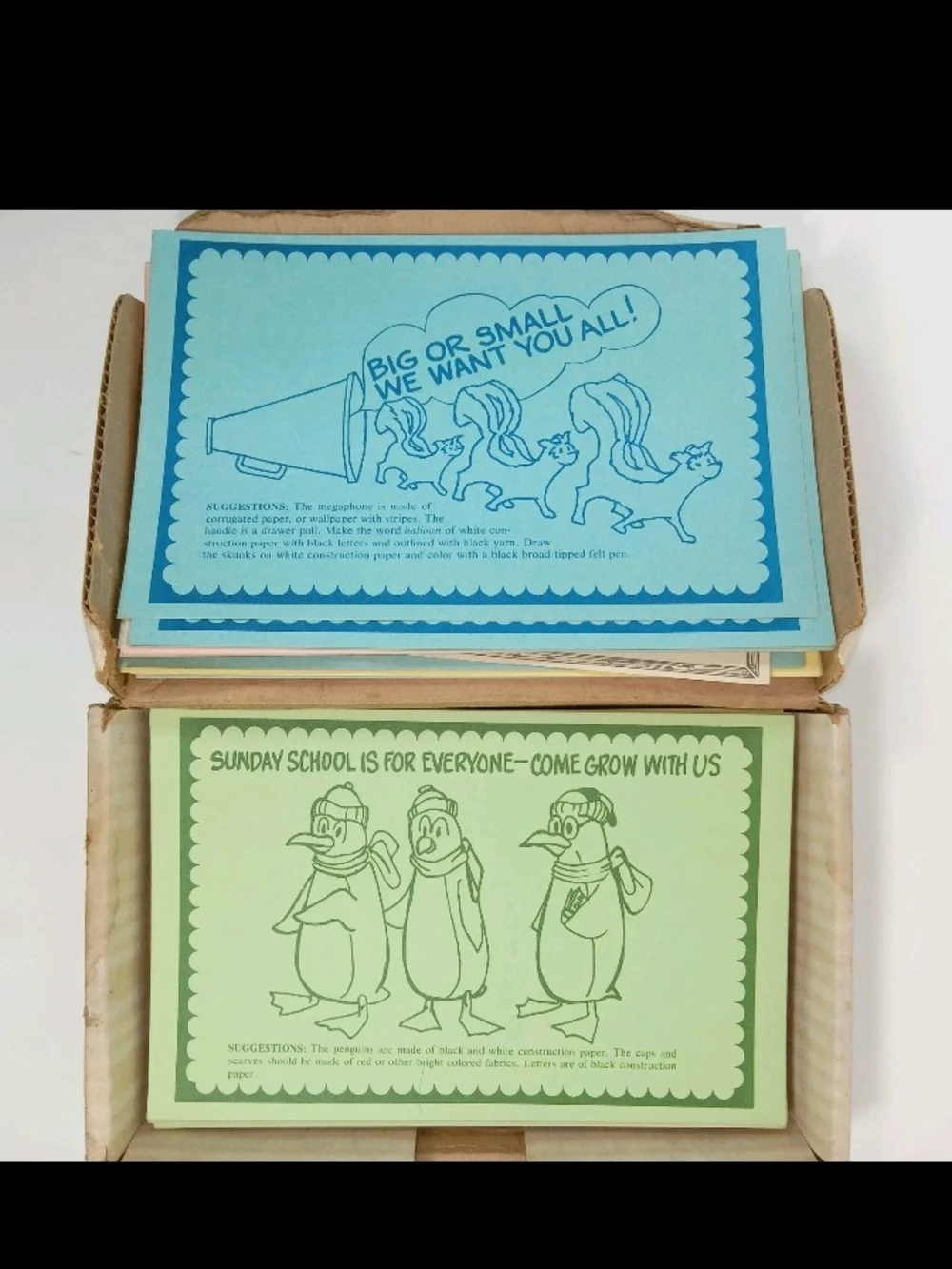 Vintage 96 Bulletin Board Ideas Cards -70s/80s Classroom Display Kit